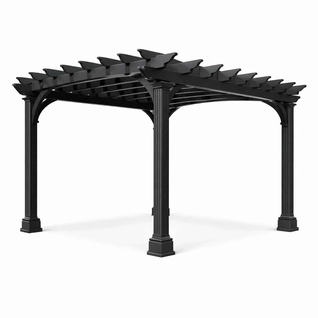 Pergola extérieure carrée en métal Noir-DREAMLUXENEST