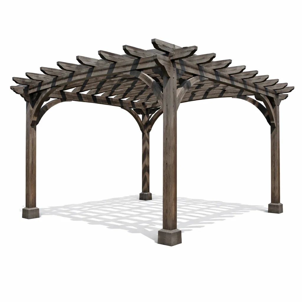 Pergola en bois de chêne massif 3x3x2,5 m-DREAMLUXENEST