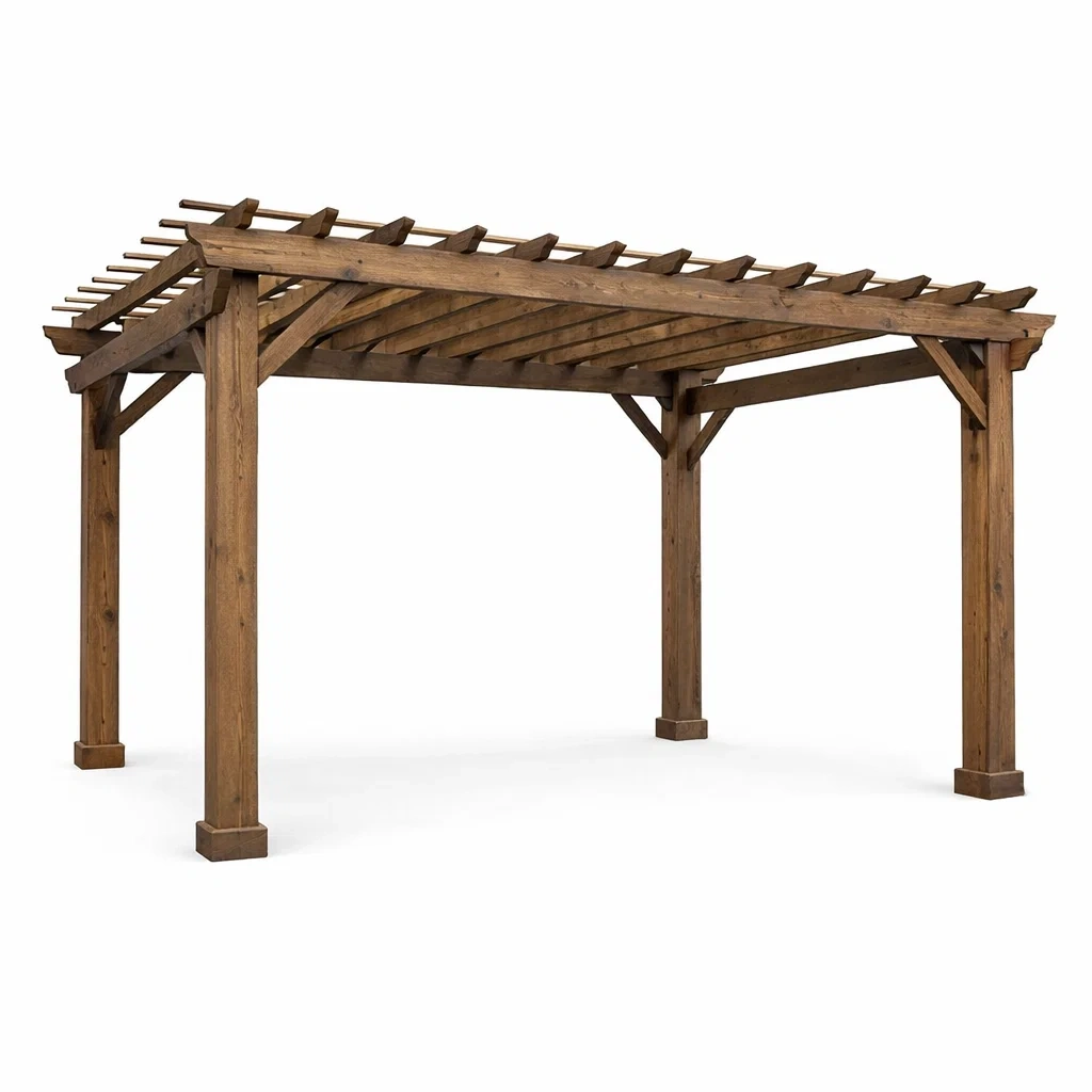 Pergola rectangulaire en bois Marron-DREAMLUXENEST