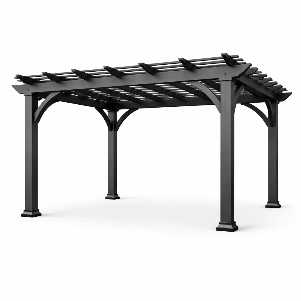 Pergola en aluminium noir mat-DREAMLUXENEST