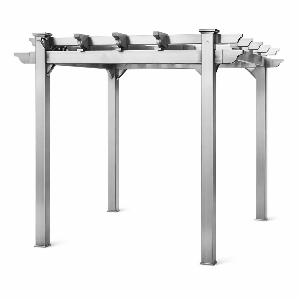 Pergola en aluminium anodisé Argent-DREAMLUXENEST