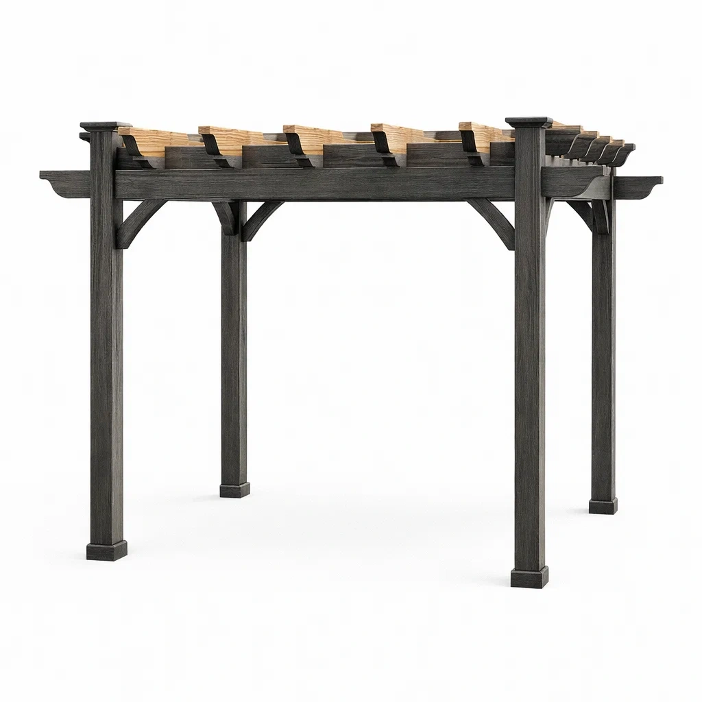 Pergola extérieure en bois de pin Noir Brun 300x400x230 cm-DREAMLUXENEST