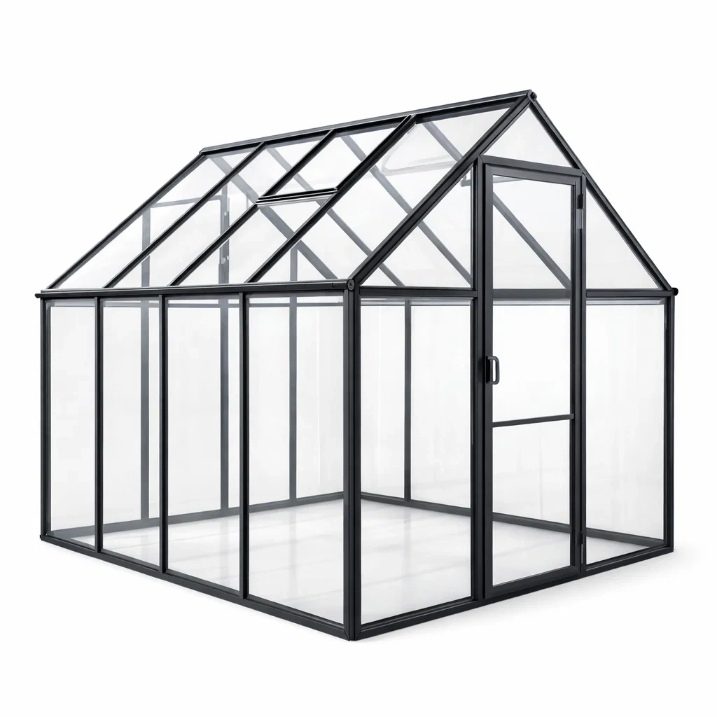 Serre en aluminium et polycarbonate transparent 250x250x245 cm Noir-DREAMLUXENEST