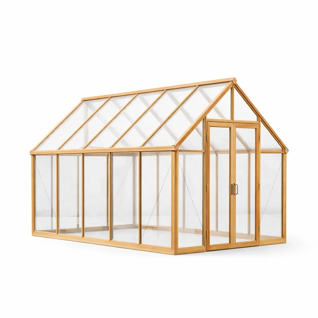 Serre en bois de pin avec verre trempé-DREAMLUXENEST