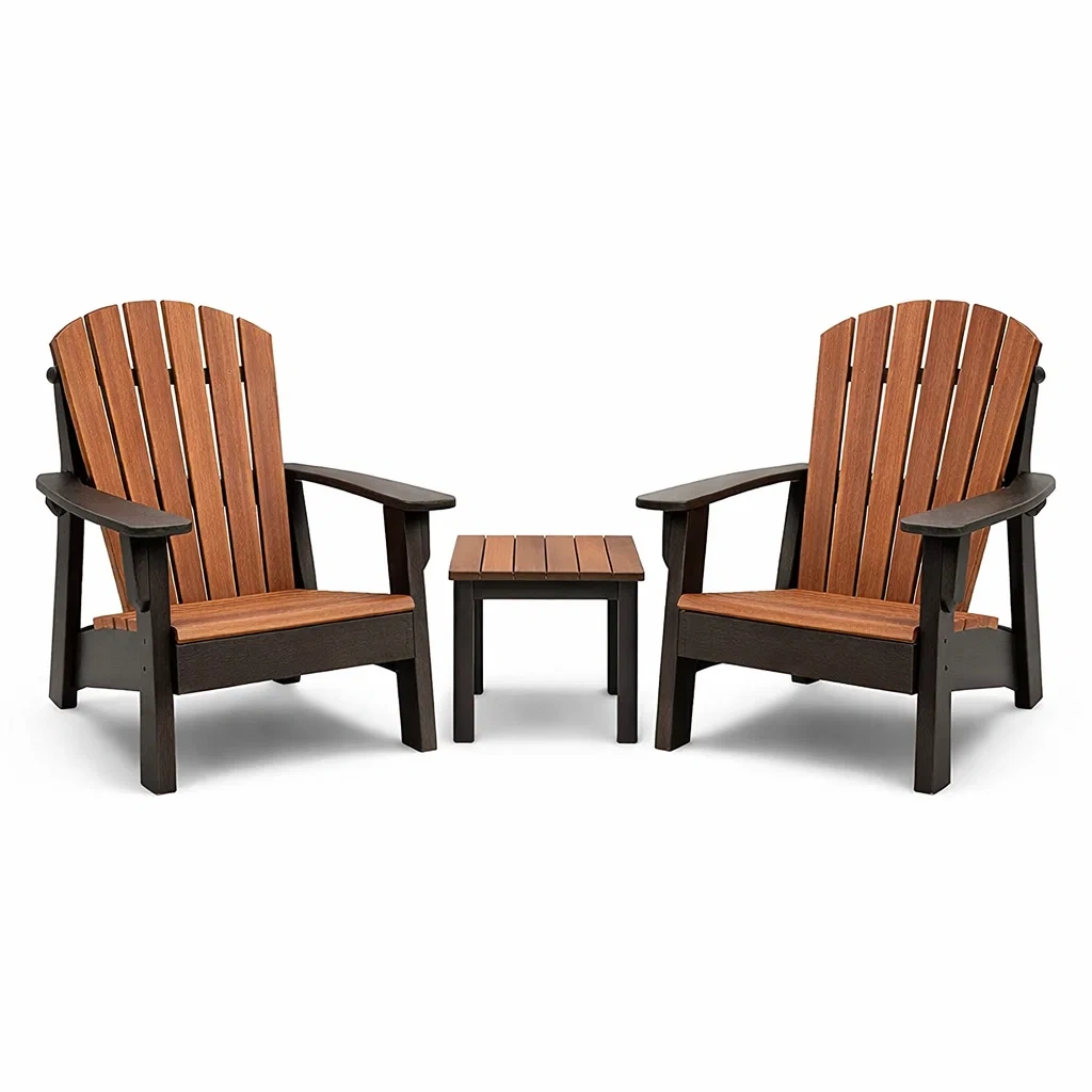 Ensemble de détente avec chaises et table en bois composite Marron Noir-DREAMLUXENEST