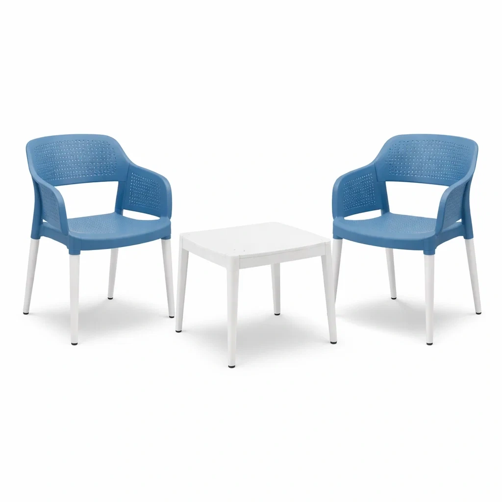 Ensemble de détente en plastique Bleu Blanc-DREAMLUXENEST