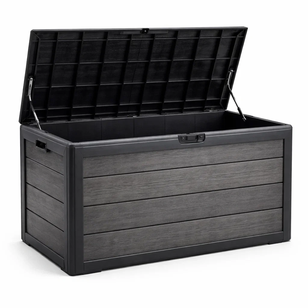 Coffre de rangement en plastique Gris Anthracite-DREAMLUXENEST