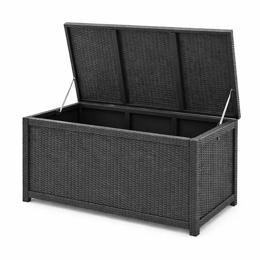 Coffre de rangement en résine tressée avec structure en acier-DREAMLUXENEST