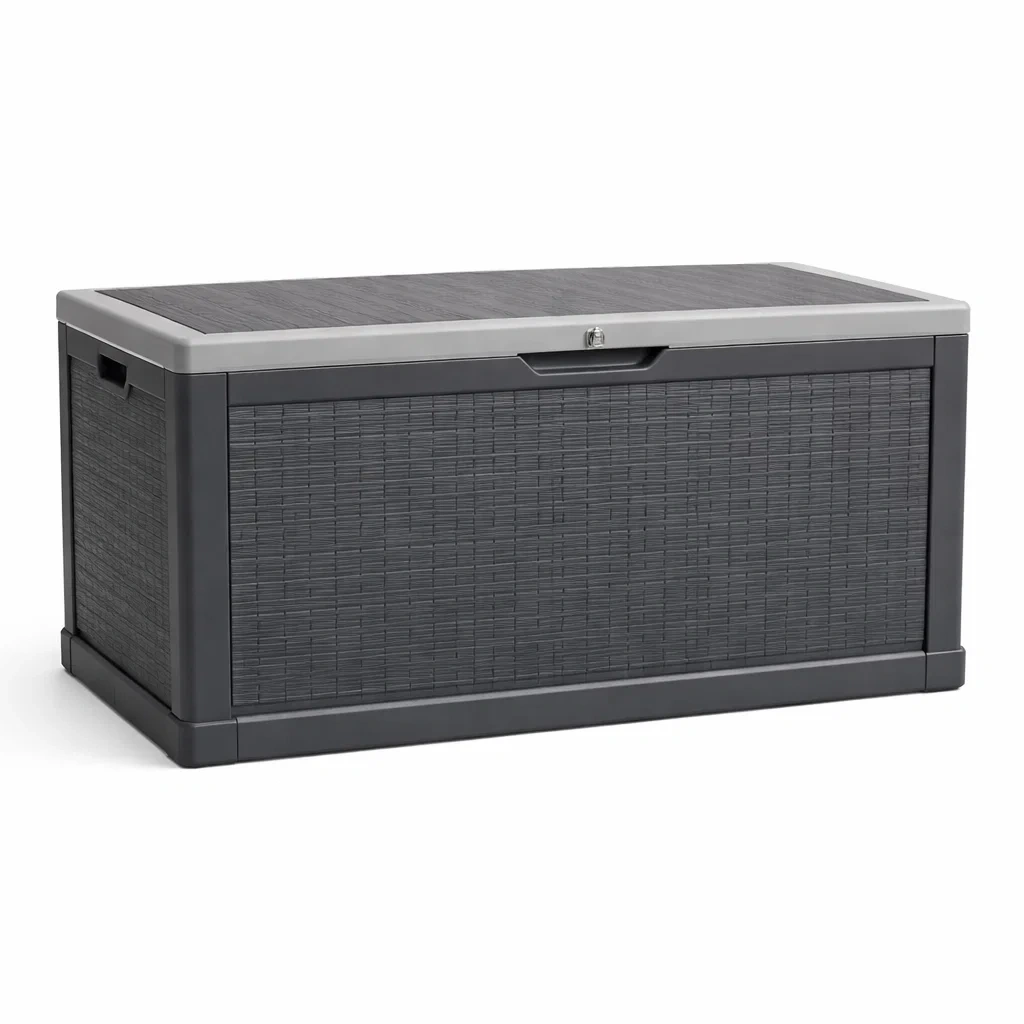 Coffre de rangement en plastique polypropylène tressé Anthracite-DREAMLUXENEST