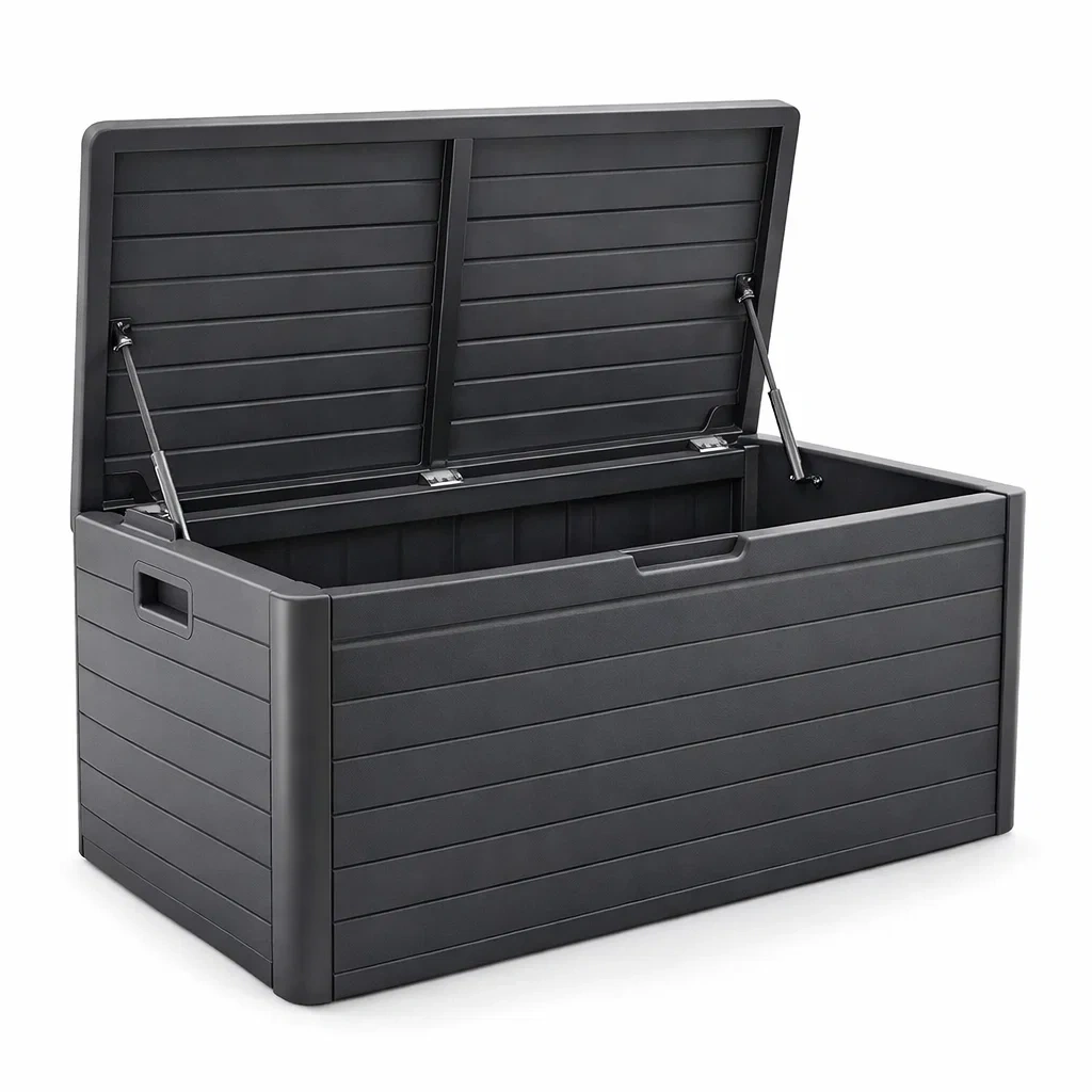 Coffre de rangement en plastique Gris-DREAMLUXENEST