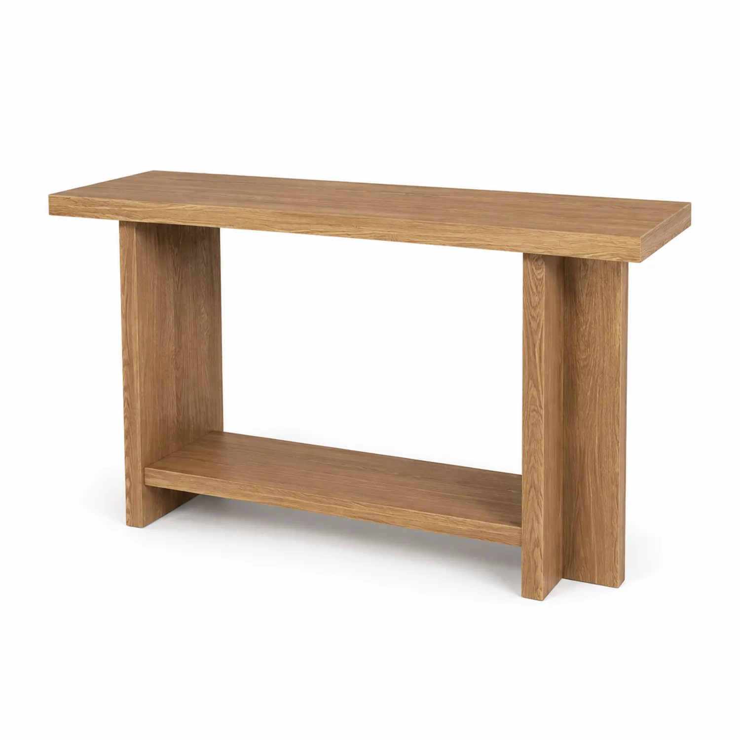 Consolle in Legno di Quercia con Ripiano Inferiore