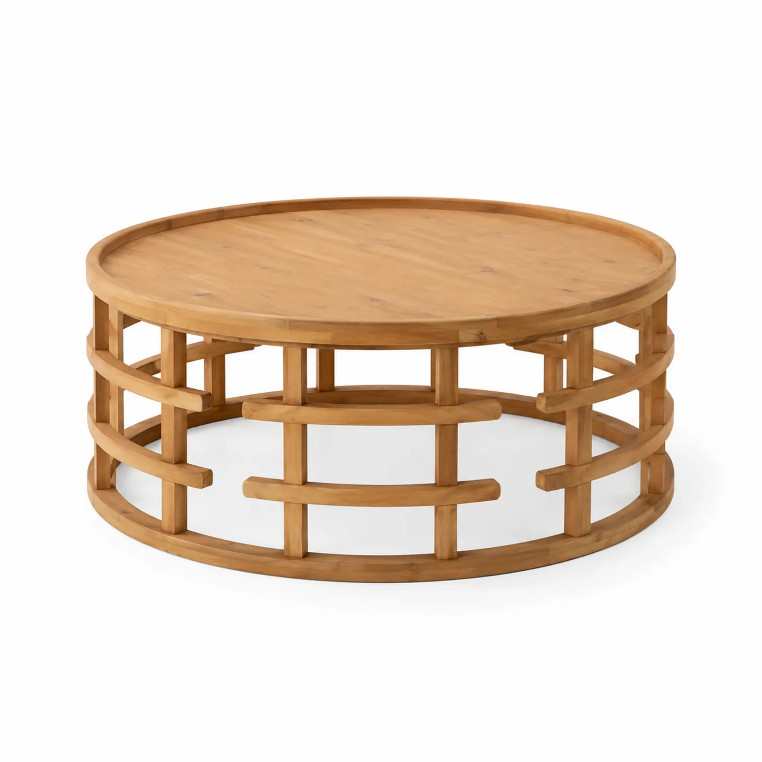 Tavolino da caffè rotondo in legno di teak