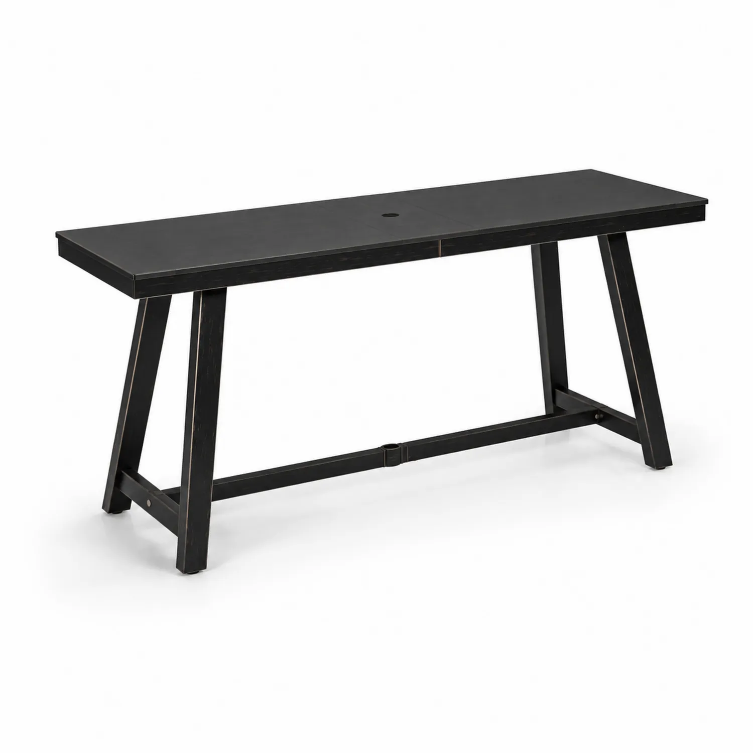 Tavolo da Esterno in Metallo Nero 180x50x75 cm