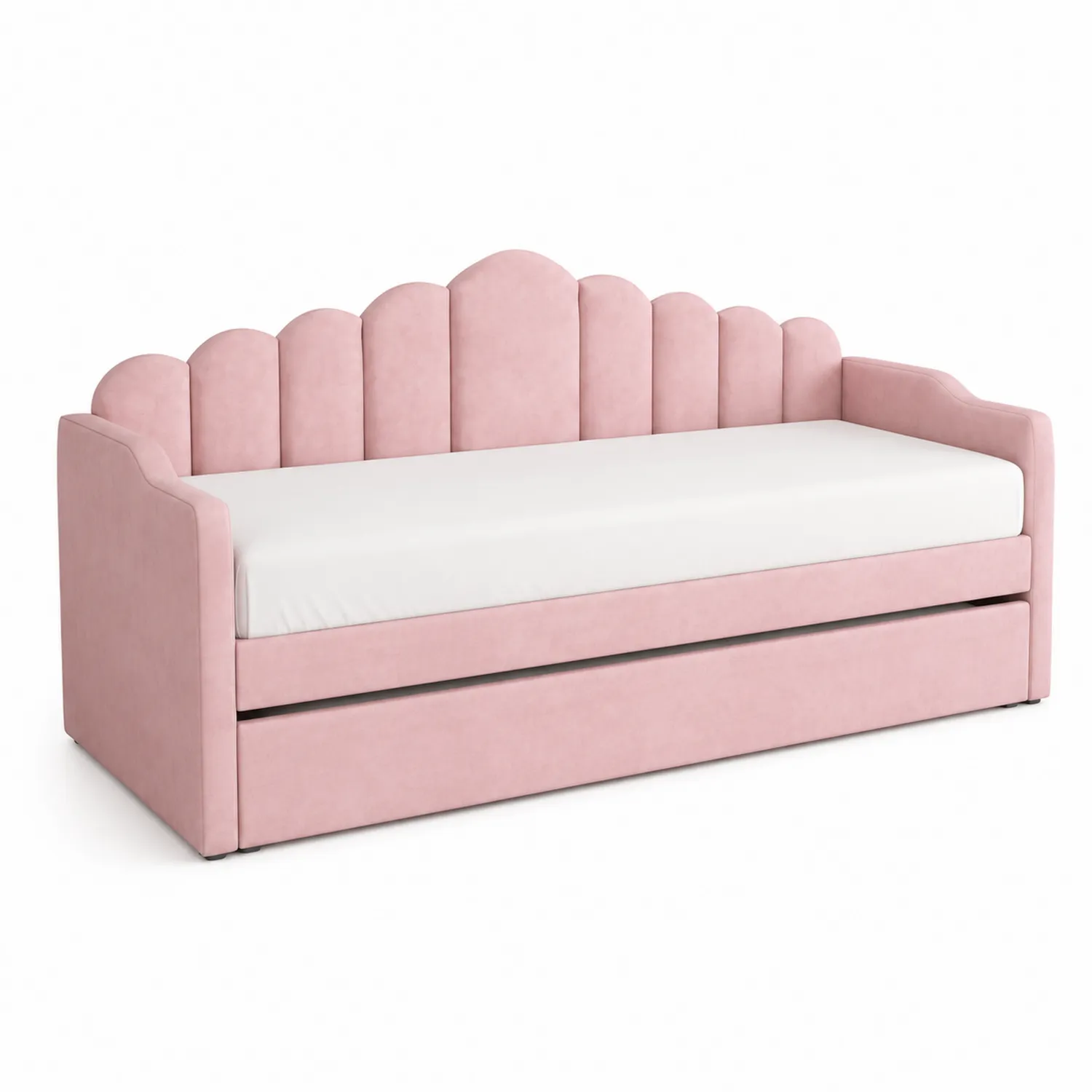 Divano Letto Rosa con Tessuto e Letto Estraibile