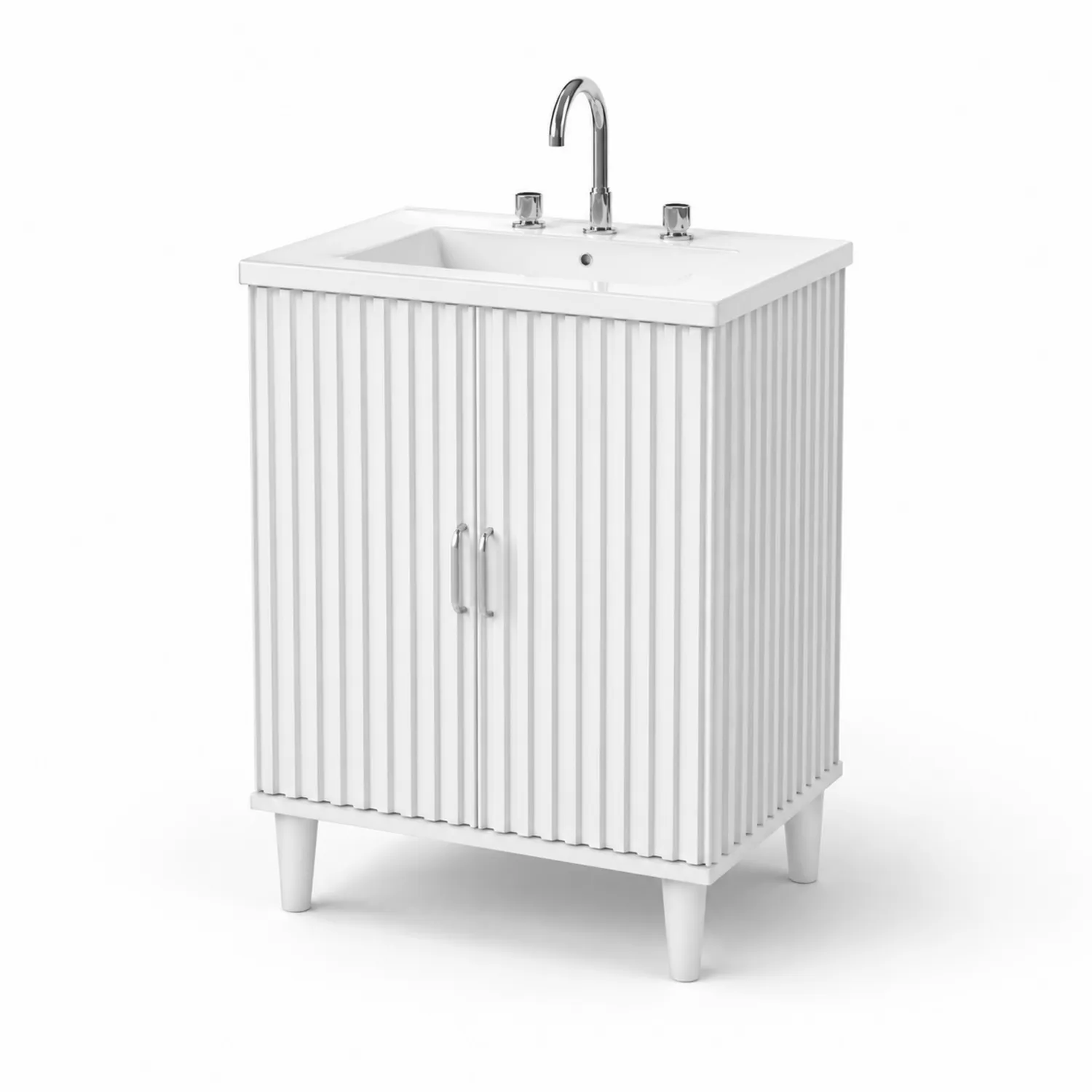 Mobile lavabo con lavabo integrato ceramico bianco