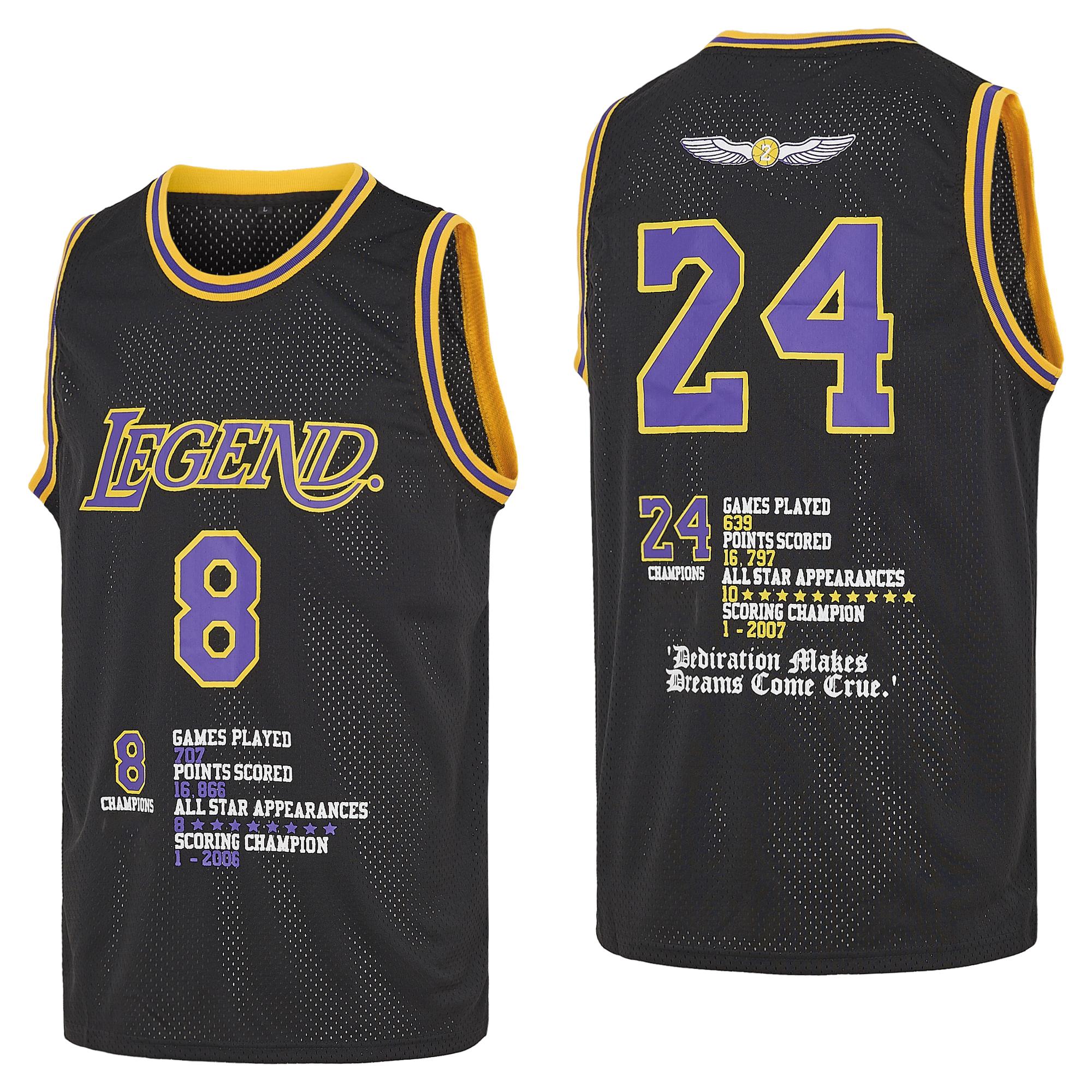Men's Legend 8 24 Polyester Basketball Shirt,Suitable For Competition Training,Wear in Spring,Summer,and Autumn,Size S-2XL,Gift for Game Day