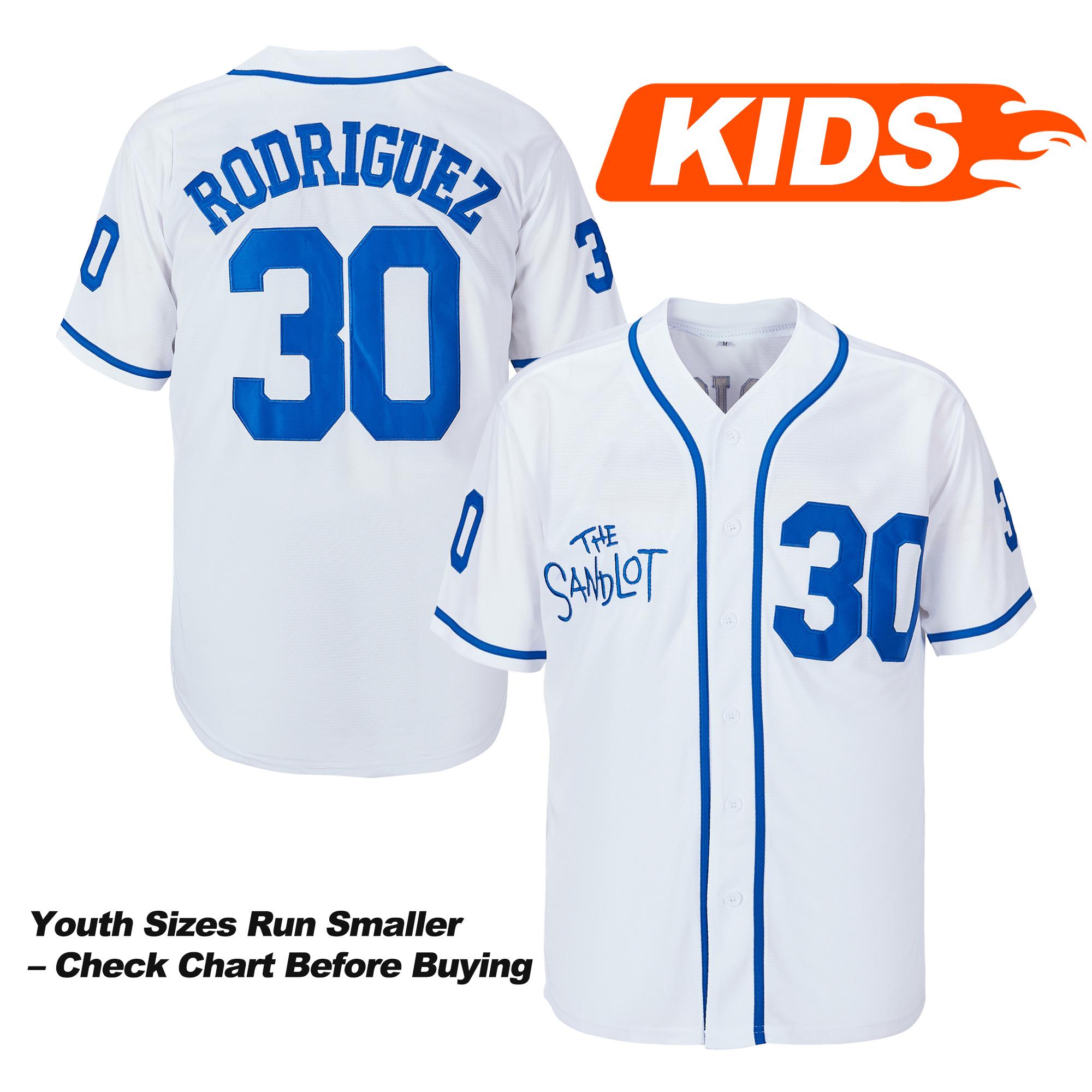 Youth Baseball Jersey,#30 Benny The Jet Rodriguez #5 Michael Squints The Sandlot Movie Baseball Jersey,Summer,Stitched S-XL,Gift for Game Day