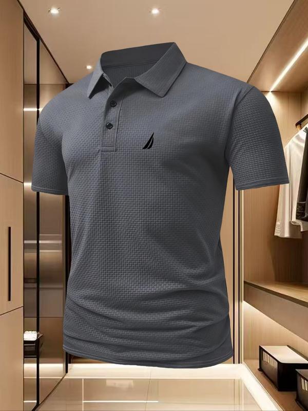 Polo para Hombre Ice Cool de Secado Rápido, con Patrón Geométrico, Mezcla de Poliéster y Elastano, Transpirable para el Verano, Ideal para Deportes de Alta Intensidad y Estilo Casual Ajustado.