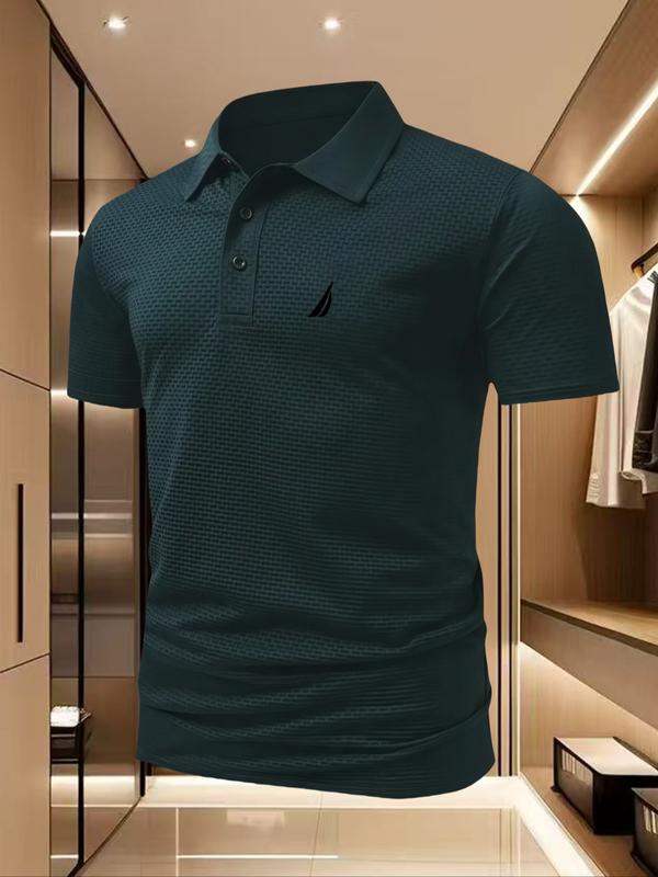 Polo para Hombre Ice Cool de Secado Rápido, con Patrón Geométrico, Mezcla de Poliéster y Elastano, Transpirable para el Verano, Ideal para Deportes de Alta Intensidad y Estilo Casual Ajustado.