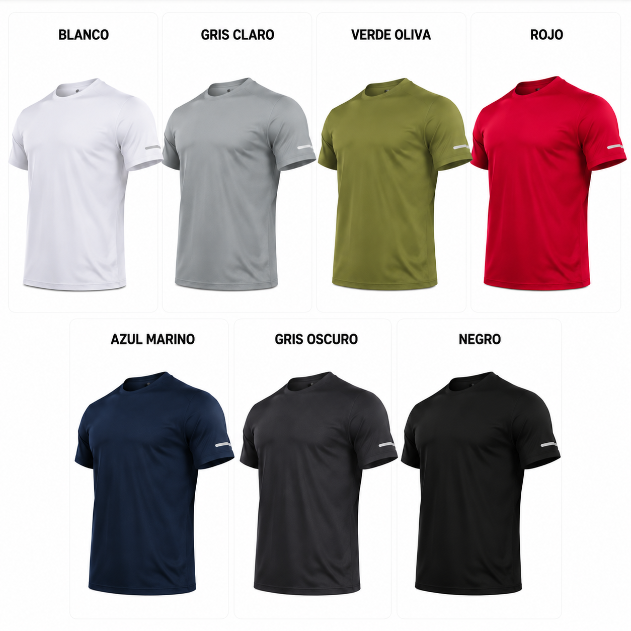 Camiseta Deportiva Reflectante, de Manga Corta, Cuello Redondo, Ligera y Transpirable, Ideal para Actividades al Aire Libre