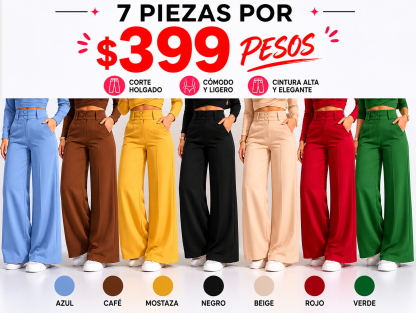 Pantalón Palazzo de Mujer con Doble Botonadura | Cómodo, Elegante y Versátil | Ideal para Oficina y Uso Diario