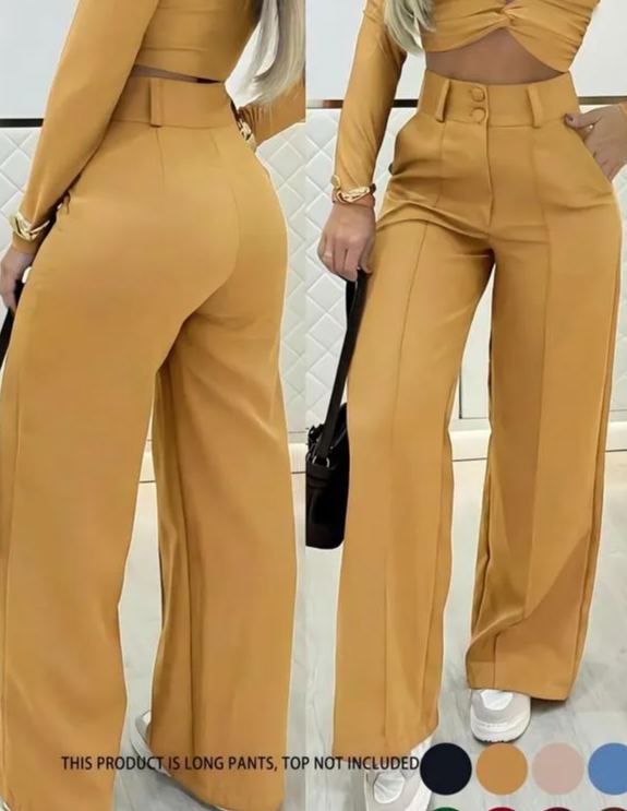 Pantalón Palazzo de Mujer con Doble Botonadura | Cómodo, Elegante y Versátil | Ideal para Oficina y Uso Diario
