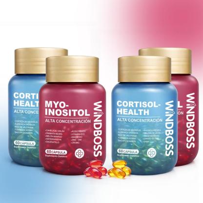 WindBoss Combo Multivitamínico de Soporte para Cortisol y Myo-Inositol - Suplemento Todo-en-Uno de Fuerza Extra, con Magnesio, Ashwagandha KSM-66 y L-Teanina, ¡Nuevo Formato! 1 pieza - Oferta Especial