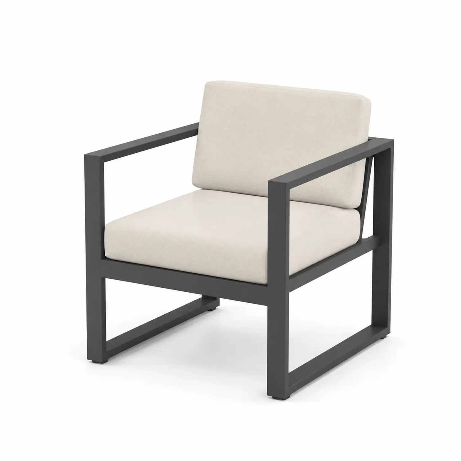 Fauteuil de jardin en aluminium avec coussins en polyester-Belcouratelier
