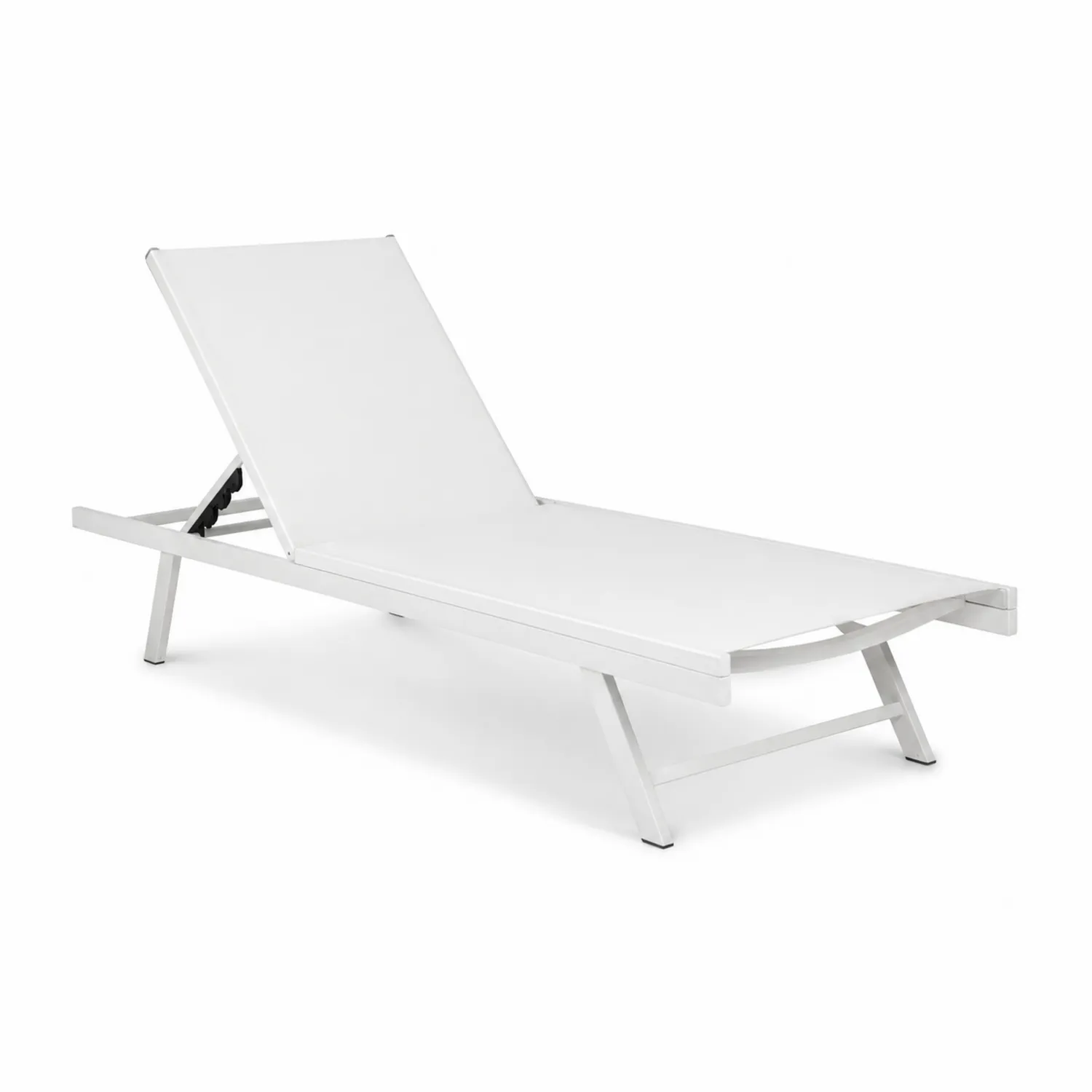 Chaise Longue en Aluminium Réglable Blanche-Belcouratelier