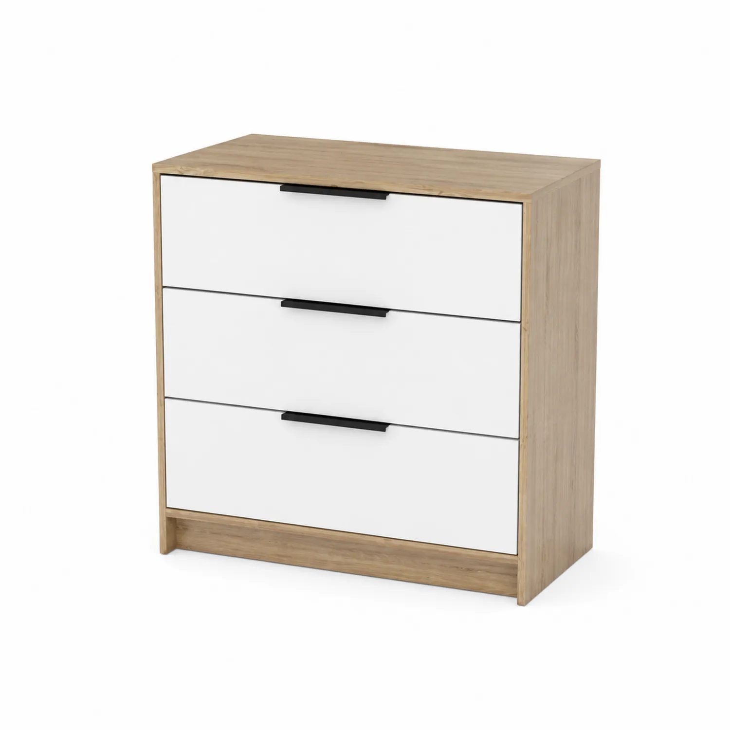 Commode en Bois et Mélamine Blanc 80x40x90 cm-Belcouratelier