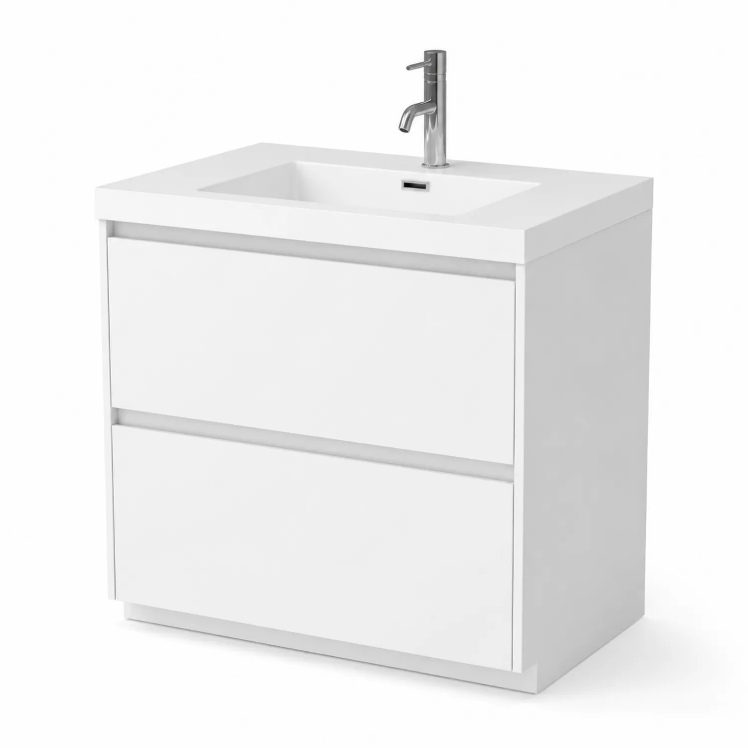 Meuble lavabo en MDF avec tiroirs Blanc-Belcouratelier