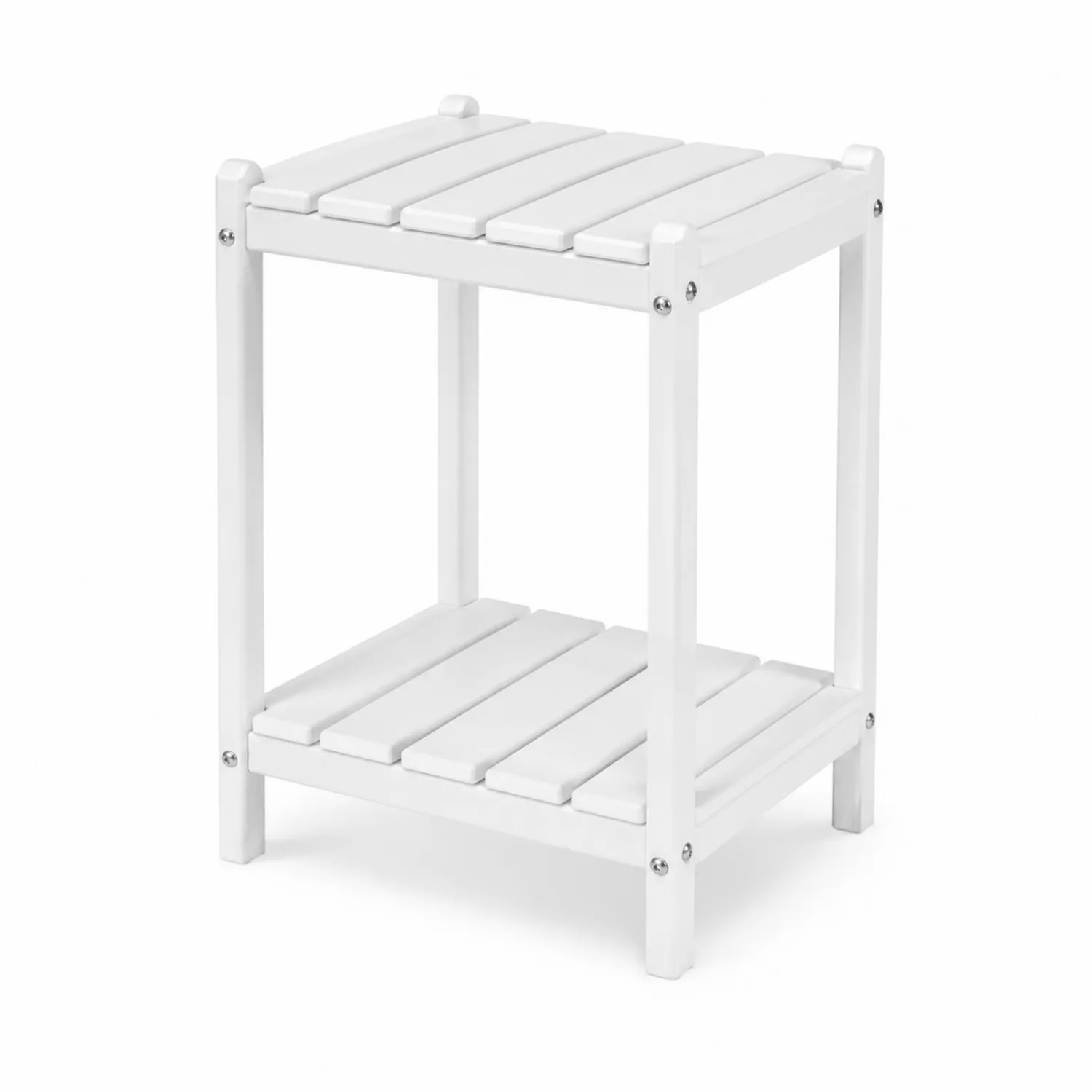 Table d'appoint extérieux en bois blanc 40x30x50cm-Belcouratelier