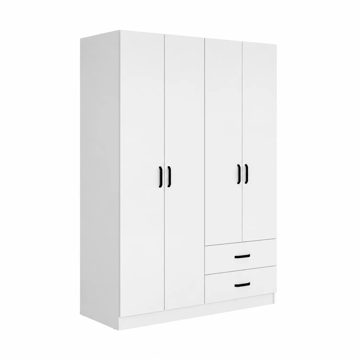 Armoire 4 portes 2 tiroirs bois Blanc-Belcouratelier