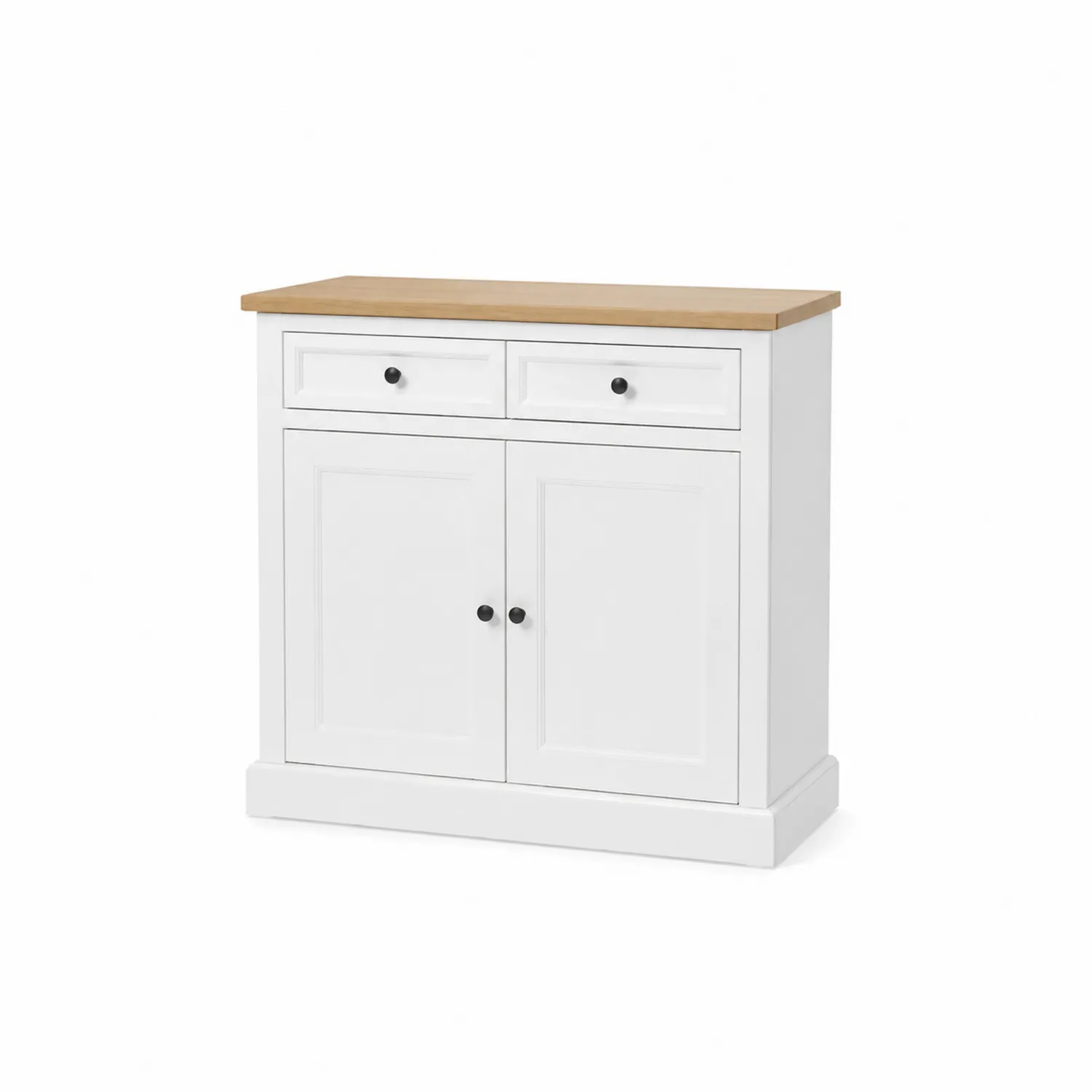 Buffet en bois avec plateau en chêne 90x40x80cm-Belcouratelier