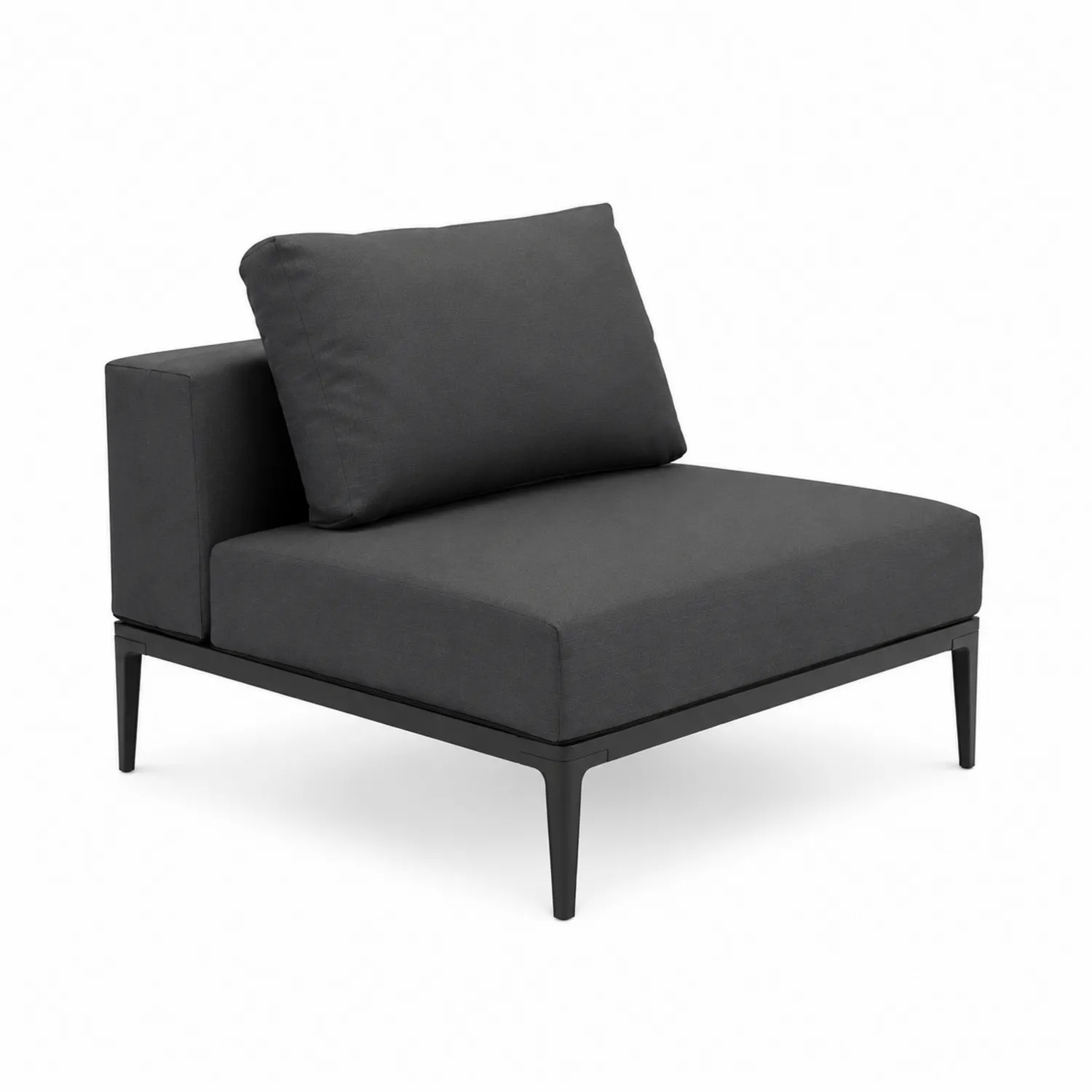 Fauteuil extérieur en aluminium et tissu gris-Belcouratelier