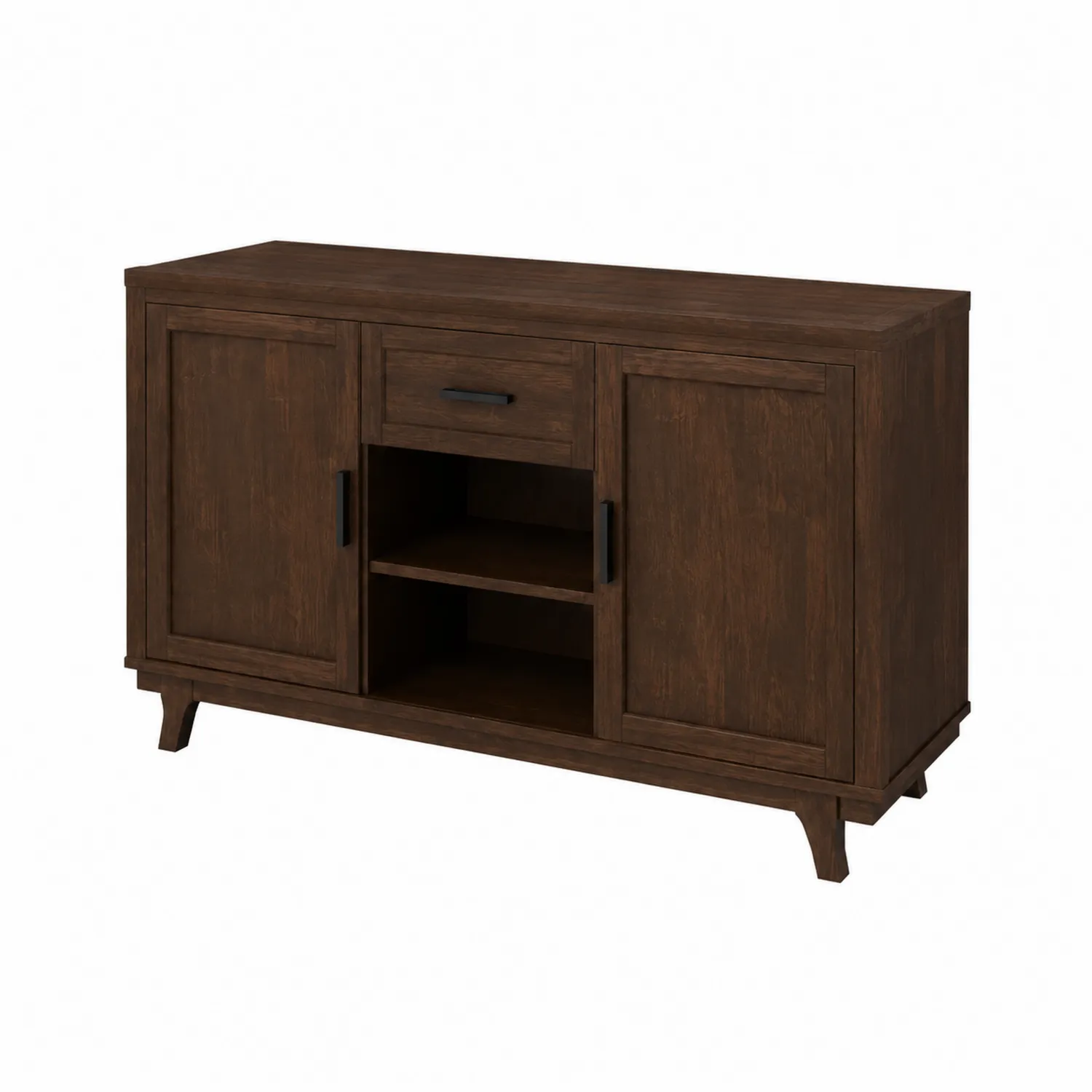 Buffet en bois avec portes et étagères en chêne marron-Belcouratelier