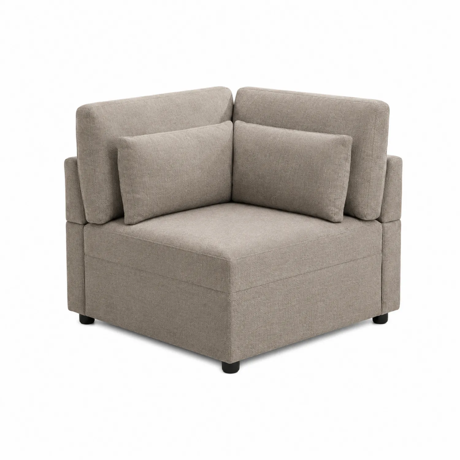 Fauteuil d'angle en tissu polyester Beige 80x80x80 cm-Belcouratelier