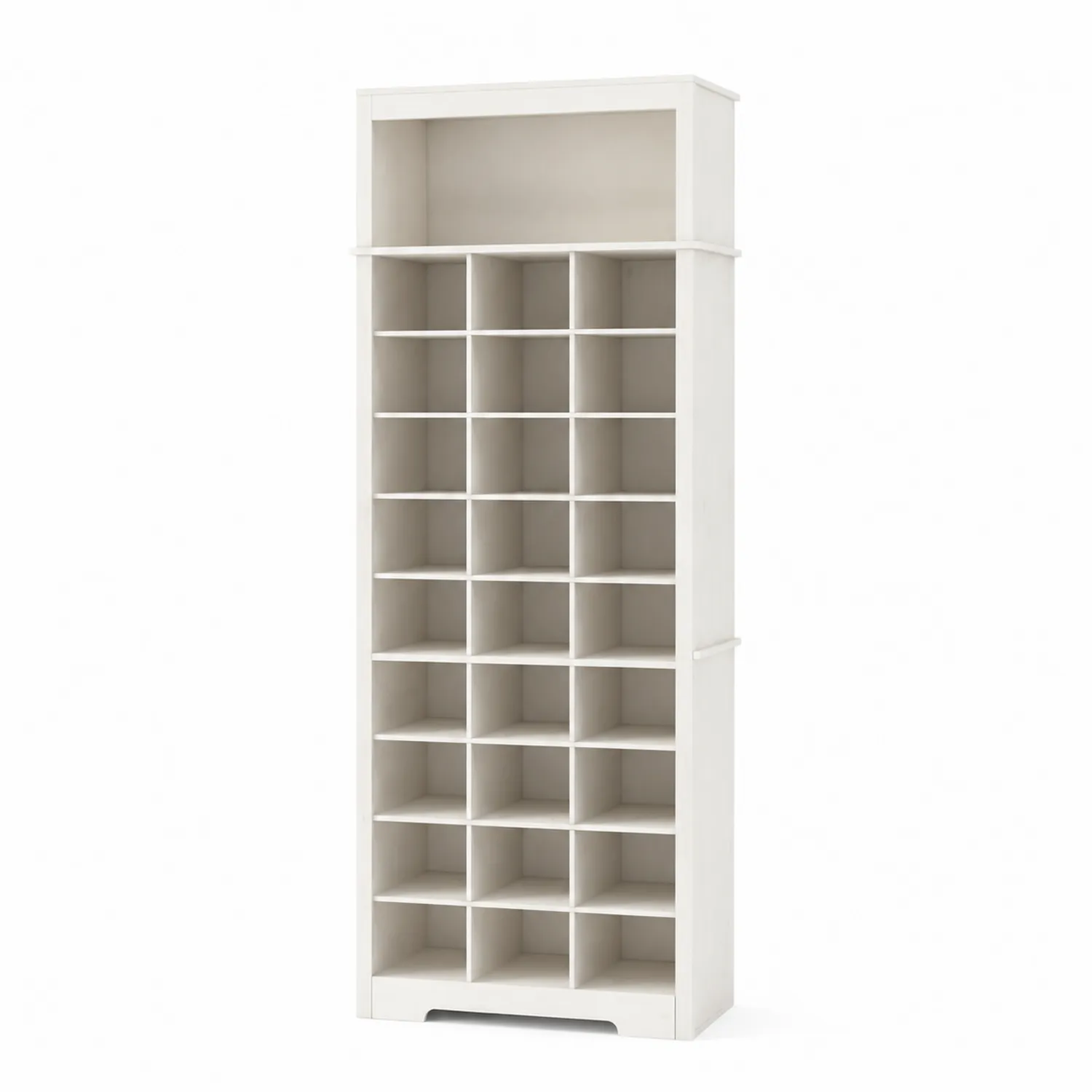 Armoire à chaussures en bois aggloméré 25 compartiments Blanc-Belcouratelier