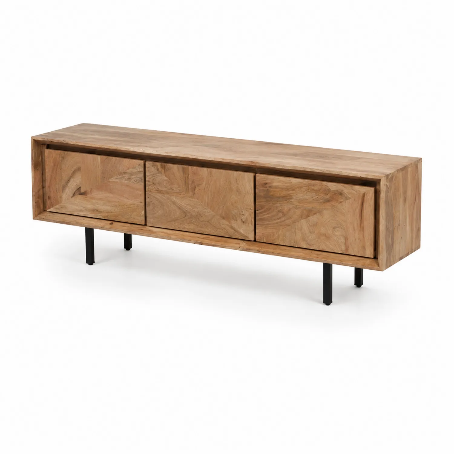 Meuble TV en bois avec portes 150x40x50 cm Marron-Belcouratelier