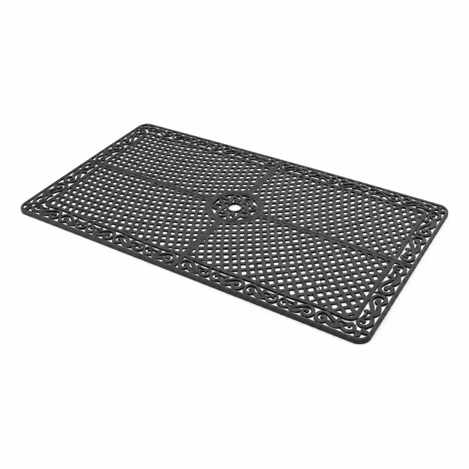 Dessus de table rectangulaire en métal noir-Belcouratelier