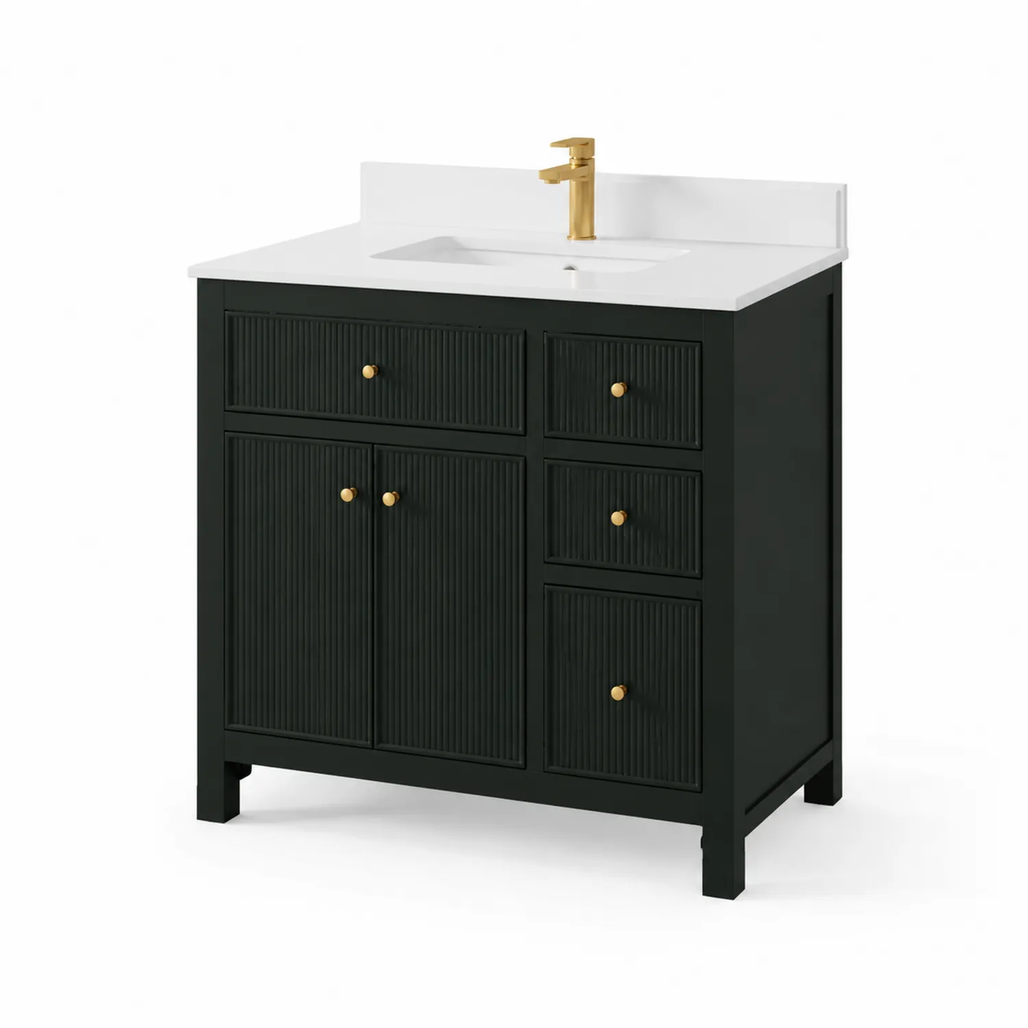 Meuble de salle de bain en bois noir avec lavabo en résine 80x45x80 cm-Belcouratelier