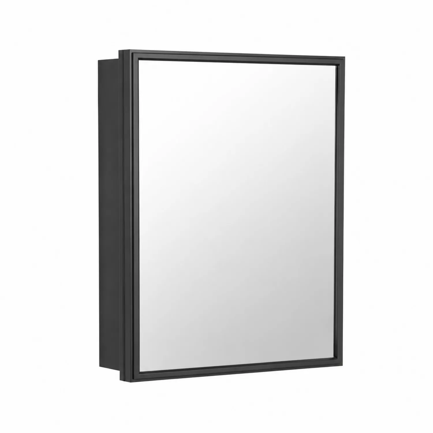 Armoire Miroir en Verre et Métal Noir 60x80x12cm-Belcouratelier