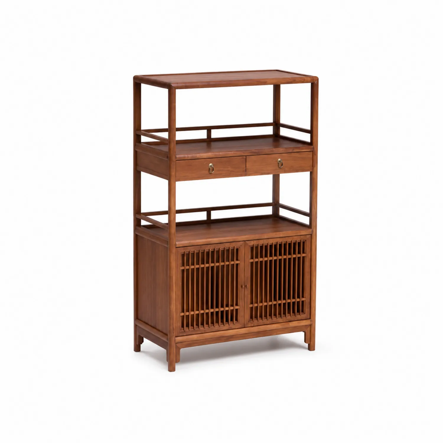 Armoire en bois d'acajou avec étagères et portes 80x40x150 cm Marron-Belcouratelier