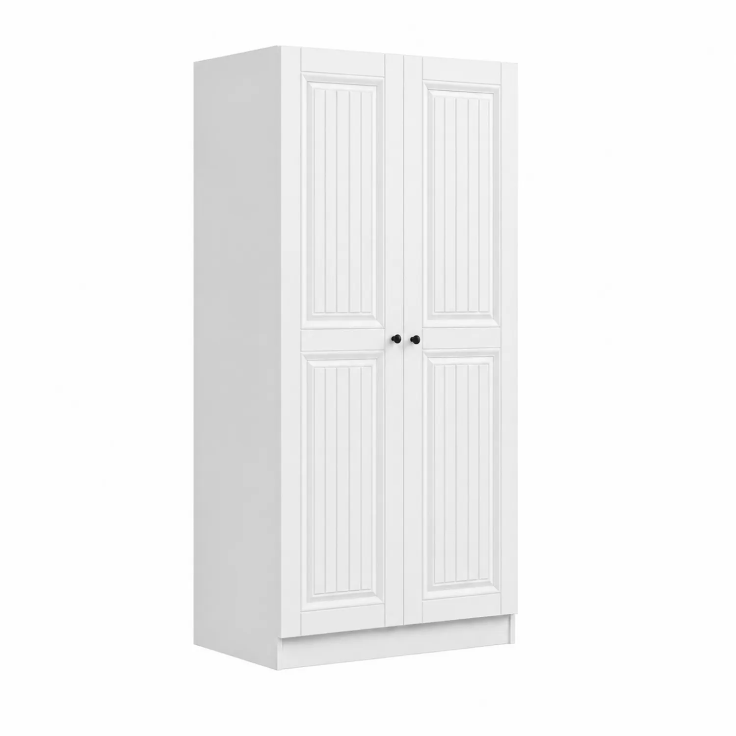 Armoire deux portes en bois blanc 200x80x50 cm-Belcouratelier