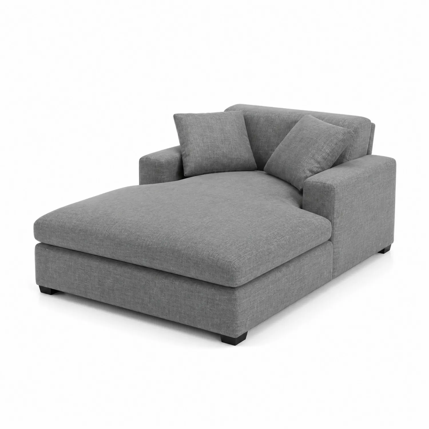 Canapé méridienne en tissu gris
