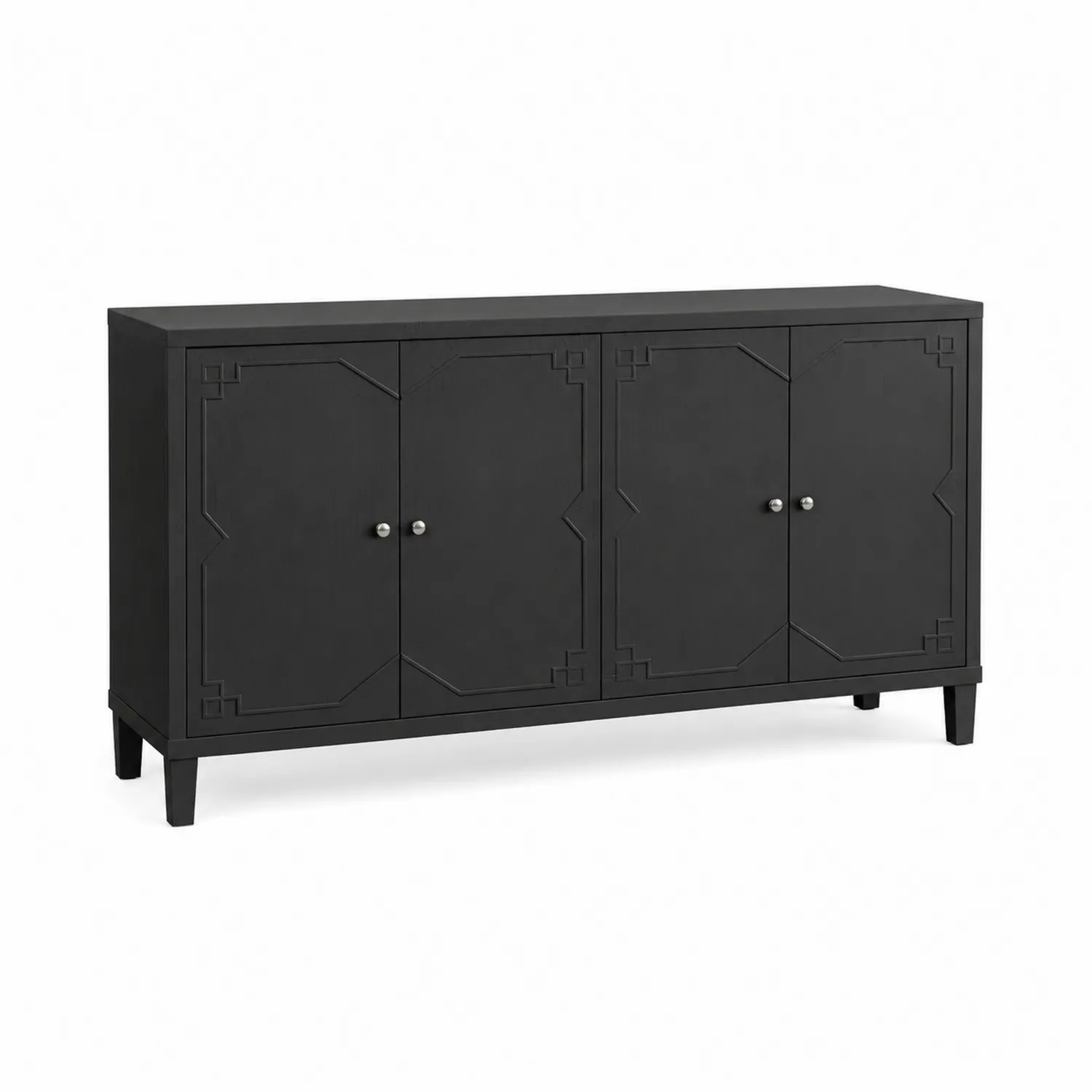 Buffet en bois MDF noir 160 cm