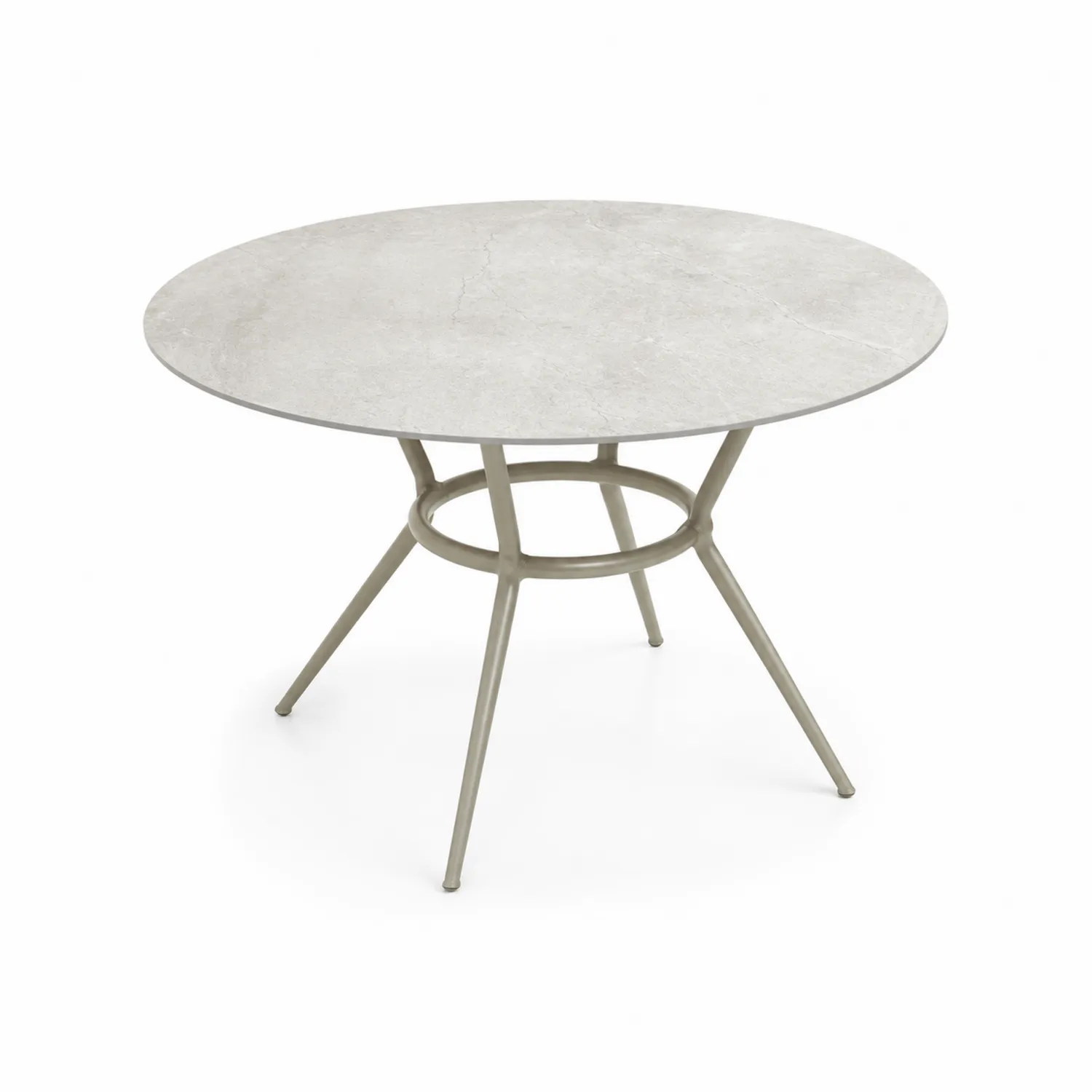 Table ronde en pierre naturelle et métal 120 cm