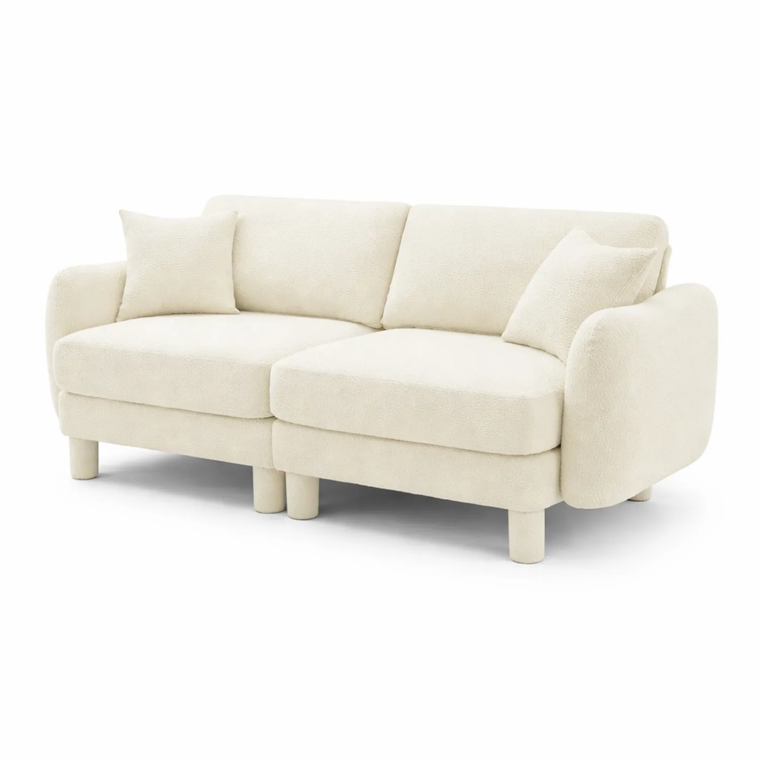 Canapé en tissu polyester Beige avec coussins