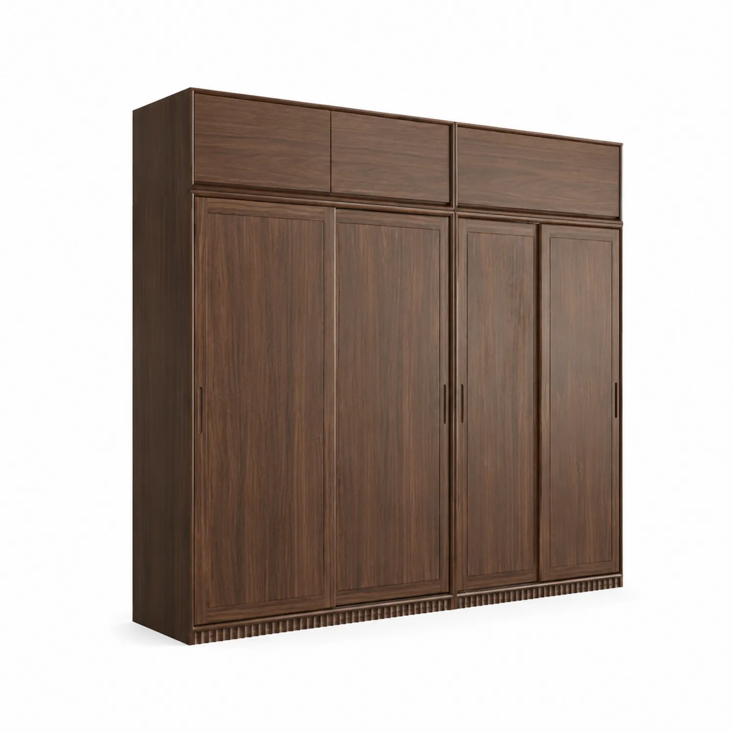Armoire en bois avec portes coulissantes en Noyer 180x240x60 cm Marron