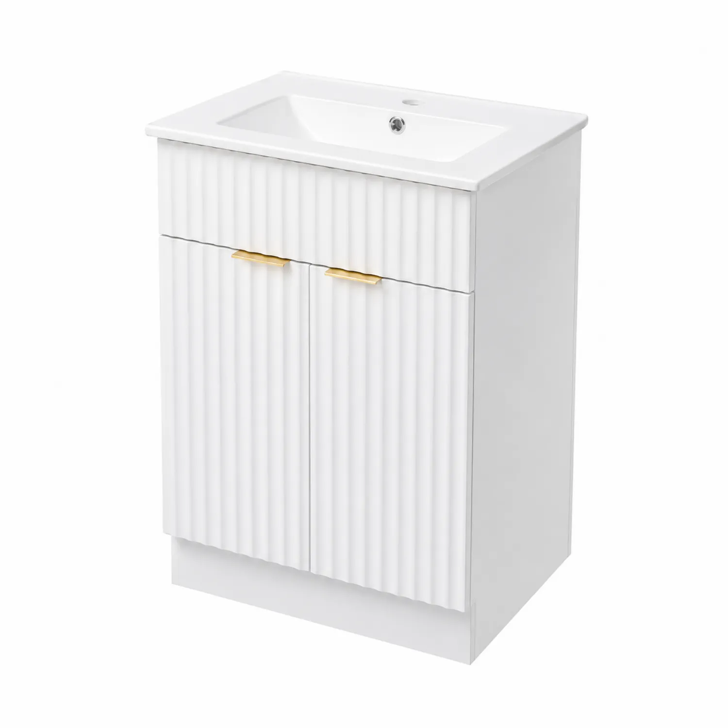 Meuble sous lavabo MDF Blanc avec vasque en céramique